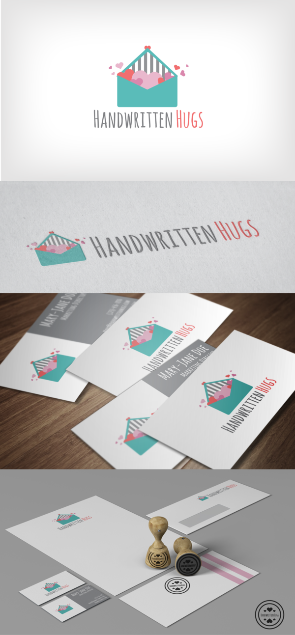 Handwritten Hugs logo / design layout